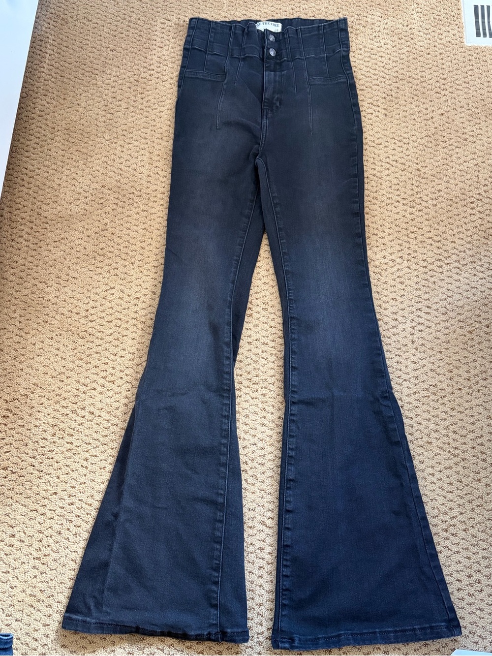 Free People Black High-Rise Flare Jeans